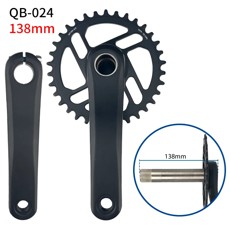 24er Kids Bike Crankset 155mm Aluminum Alloy MTB Crank Durable Bicycle Parts