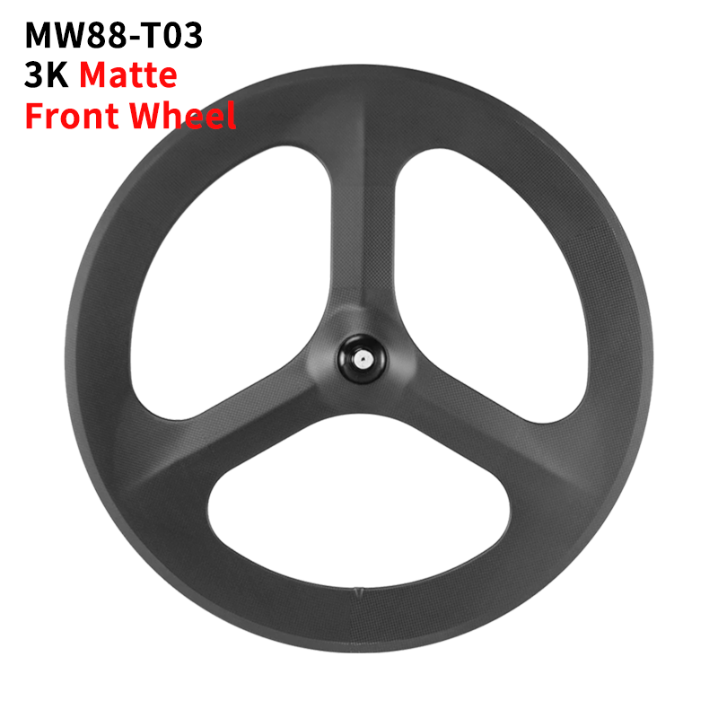 700C Carbon Fiber 3 Spoke Wheels for Fixed Gear Bike and Road Bike Lightweight Racing Wheel Set