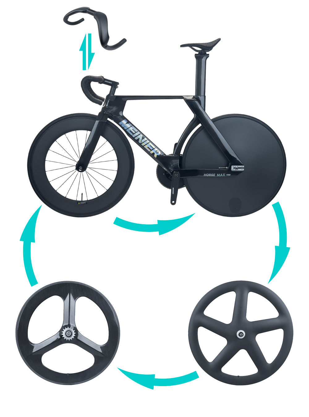 MEINIER TR688 Carbon Fiber Fixed Gear Bike 58T Crank Single Speed Track Bicycle 700C Lightweight Comfortable 3D Saddle