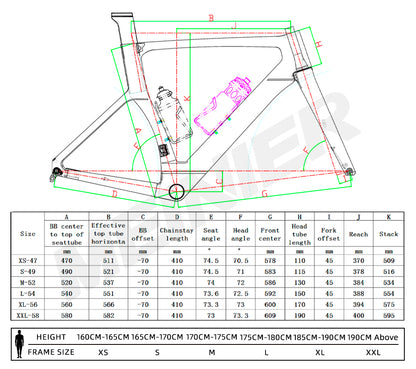 Wholesale Factories Carbon Fiber Road Bike Frame 700C Max 32C Tire Carbon Road Bike Frame Disc Brake Racing Bike Frame