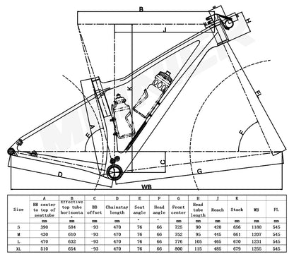MEINIER M07 32er Carbon Fiber Mountain Bike Frame Max 2.5C Tires Disc Brake MTB Carbon Frame with Tool Box UDH
