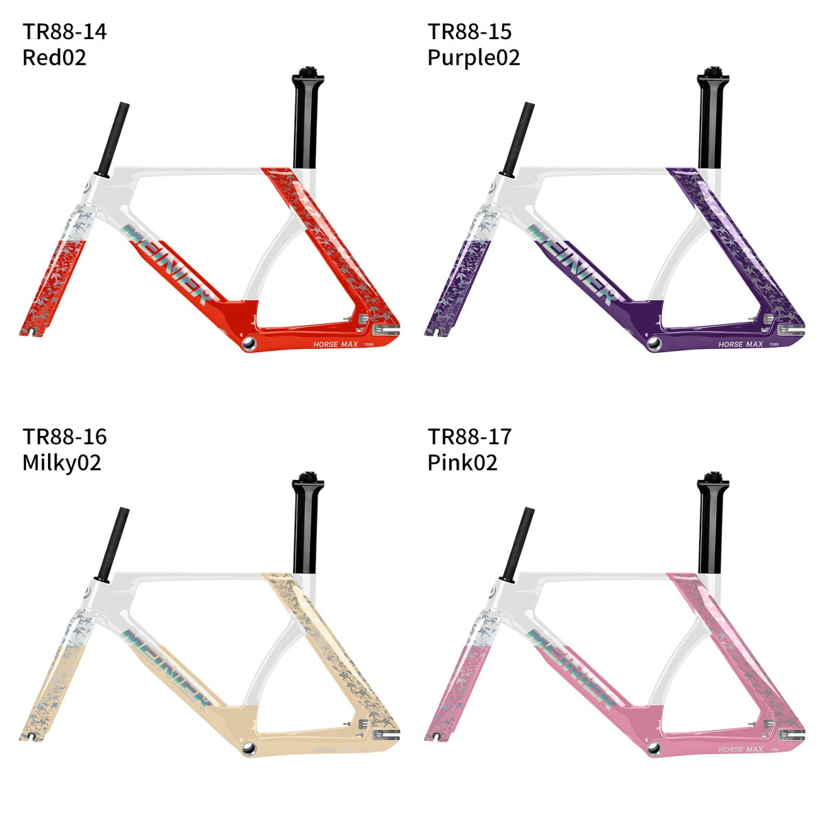 New TR88 Carbon Fixed Gear Frame Single Speed High Performance Track Frameset Max 700Cx28C Tire