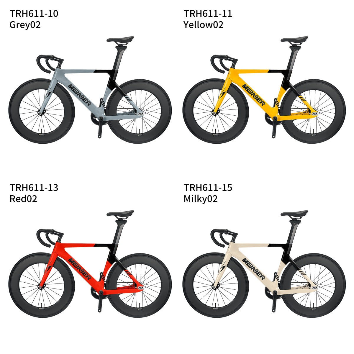 MEINIER 700C Fixed Gear Carbon Track Bike Single Speed Bicycle with Carbon Fiber Wheels 48T Crankeset for Racing