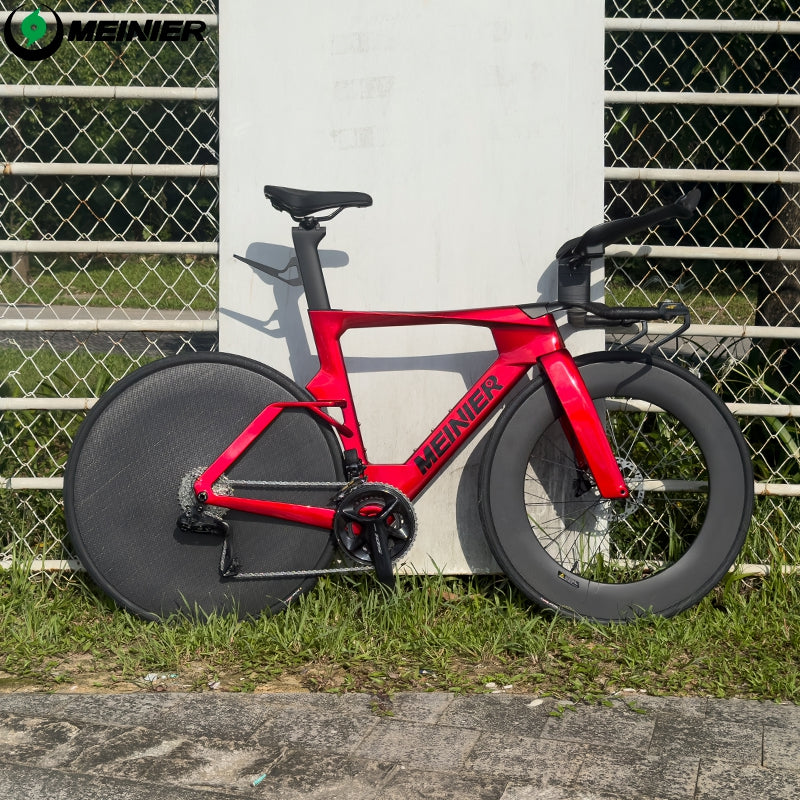 Carbon Fiber TT Bike with 2x12S L-TWOO ER9 and Shimano105 R7000 Crankset Full Carbon Fiber Disc Wheel Triathlon Road Bike for Racing