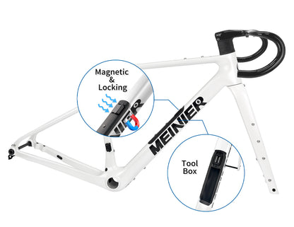 New Carbon Gravel Frameset with Integrated Handlebar UDH Hanger Lightweight Road Bike Frame Set