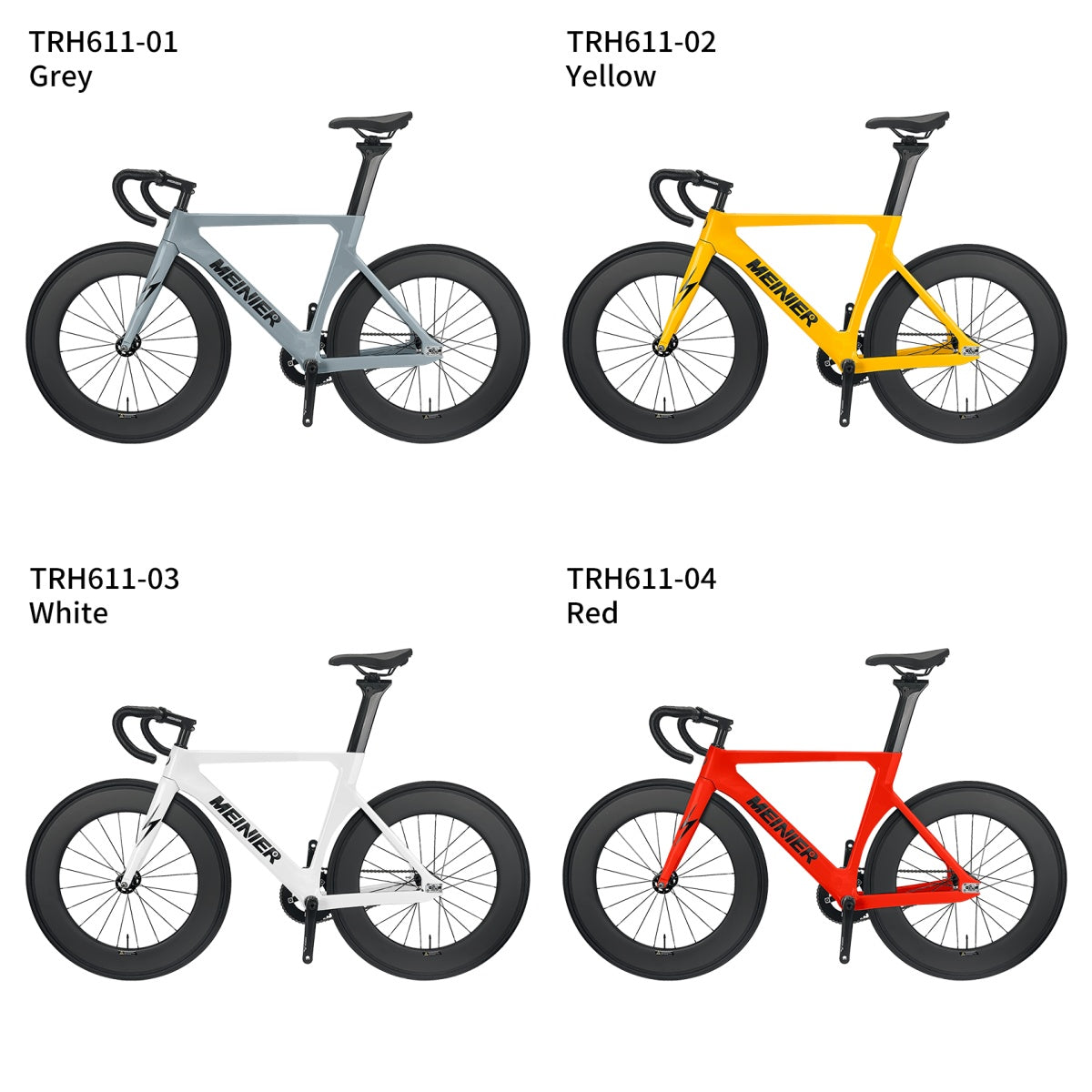 MEINIER 700C Fixed Gear Carbon Track Bike Single Speed Bicycle with Carbon Fiber Wheels 48T Crankeset for Racing
