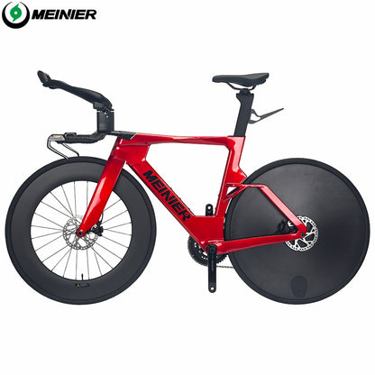 Carbon Fiber TT Bike with 2x12S L-TWOO ER9 and Shimano105 R7000 Crankset Full Carbon Fiber Disc Wheel Triathlon Road Bike for Racing