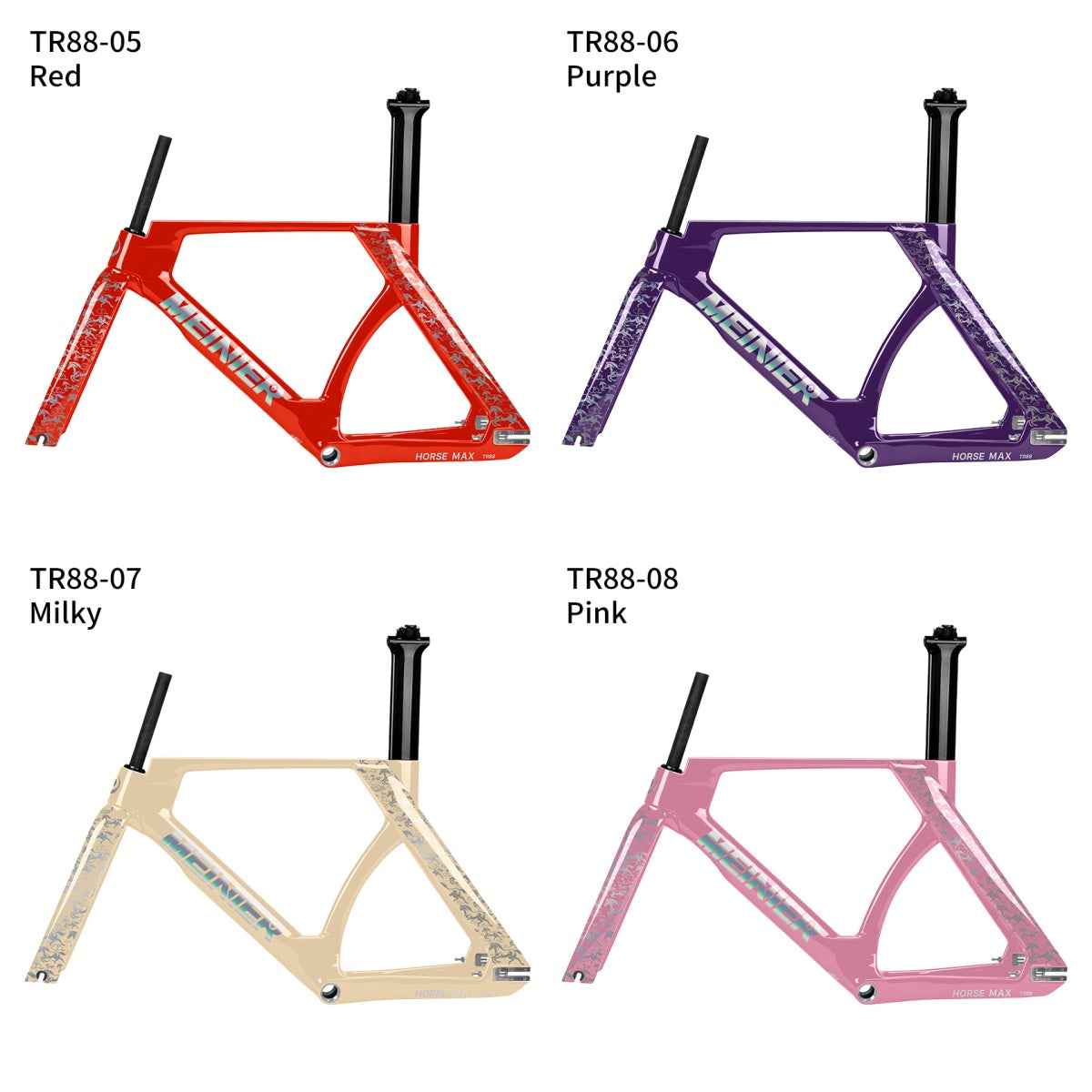 New TR88 Carbon Fixed Gear Frame Single Speed High Performance Track Frameset Max 700Cx28C Tire