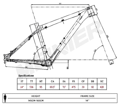 26 Inch T1000 Carbon Fiber MTB Hardtail Frame with Straight Tube Rigid Fork Disc Frameset 135x9mm Hub Lightweight Durable