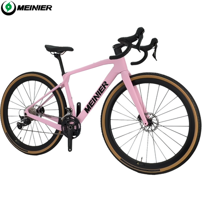 2x11Speed Gravel Road Bike with Carbon Fiber 12°Drop Handlebar Carbon Gravel Bike Internal Cable Routing