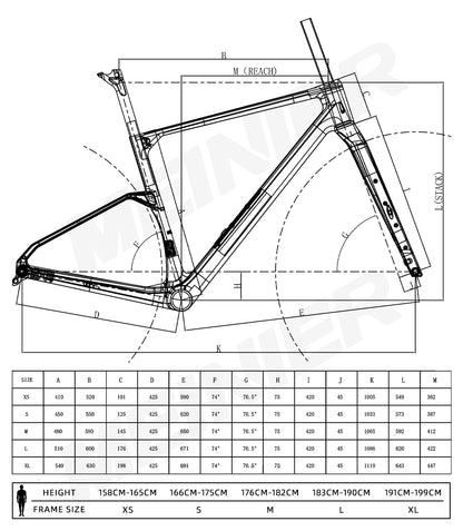 G26 Carbon Gravel Frameset with Full Carbon Fiber Storage Tool Box Cyclocross Frameset Max Tire 700Cx50C Disc Brake