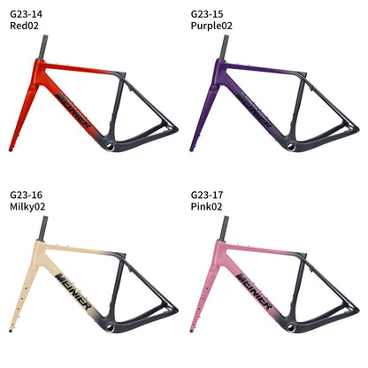 G23 Gravel Bike Frameset Max 700Cx47C Tires Internal Cable Routing Carbon Fiber Road Bike Frame Disc Brake for All-road