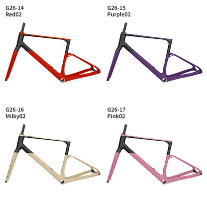 G26 Carbon Gravel Frameset with Full Carbon Fiber Storage Tool Box Cyclocross Frameset Max Tire 700Cx50C Disc Brake