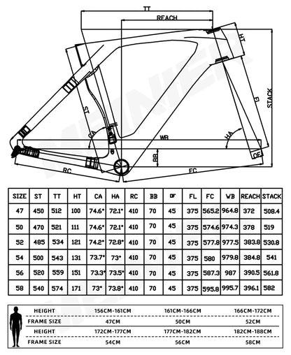 MEINIER Carbon Road Bike Frame Disc Brake T47 Bottom Bracket Lightweight Aero Frame