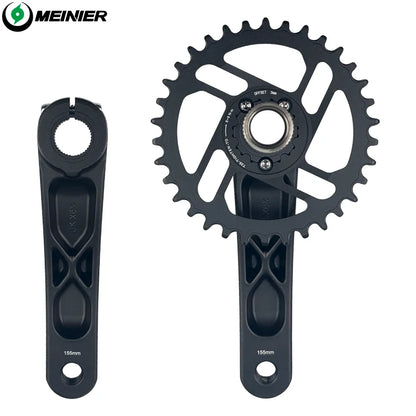 24er Kids Bike Crankset 155mm Aluminum Alloy MTB Crank Durable Bicycle Parts