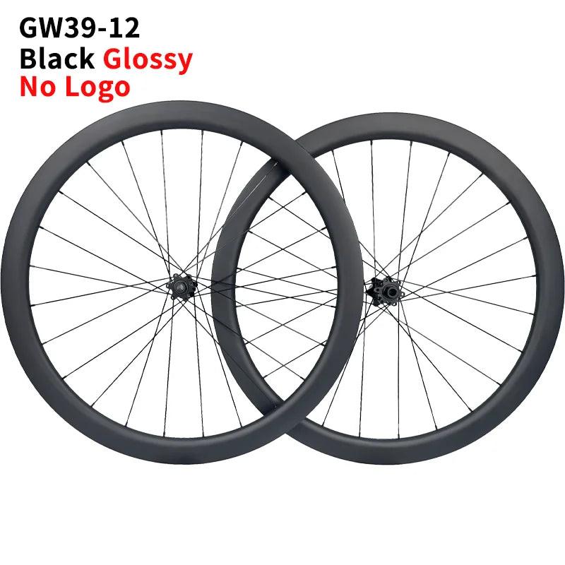 Durable Carbon Gravel Wheelset 700C 24 Hole Disc Brake Road Bike Wheel Set  Gravel Bike Clincher Width 31mm