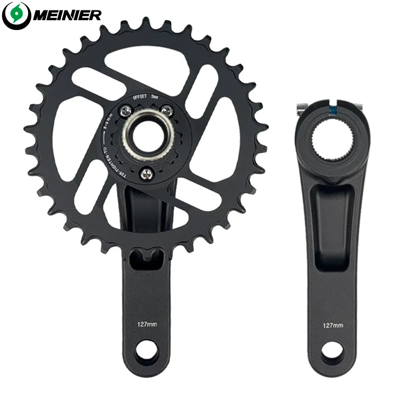MTB Crankset 34T 7075 Alloy 138mm 143mm for Childrens 20er Bike Durable Bicycle Crank