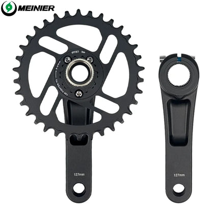 MTB Crankset 34T 7075 Alloy 138mm 143mm for Childrens 20er Bike Durable Bicycle Crank