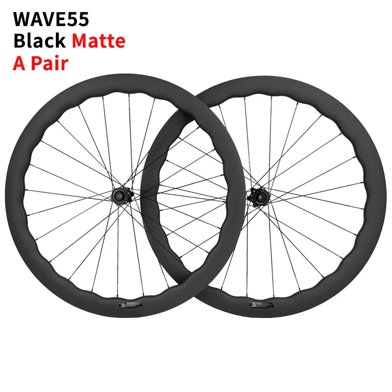 700C Carbon Road Bike Wheelset 55mm Rim Depth Disc Brake Lightweight Racing Wheels for Road Bikes