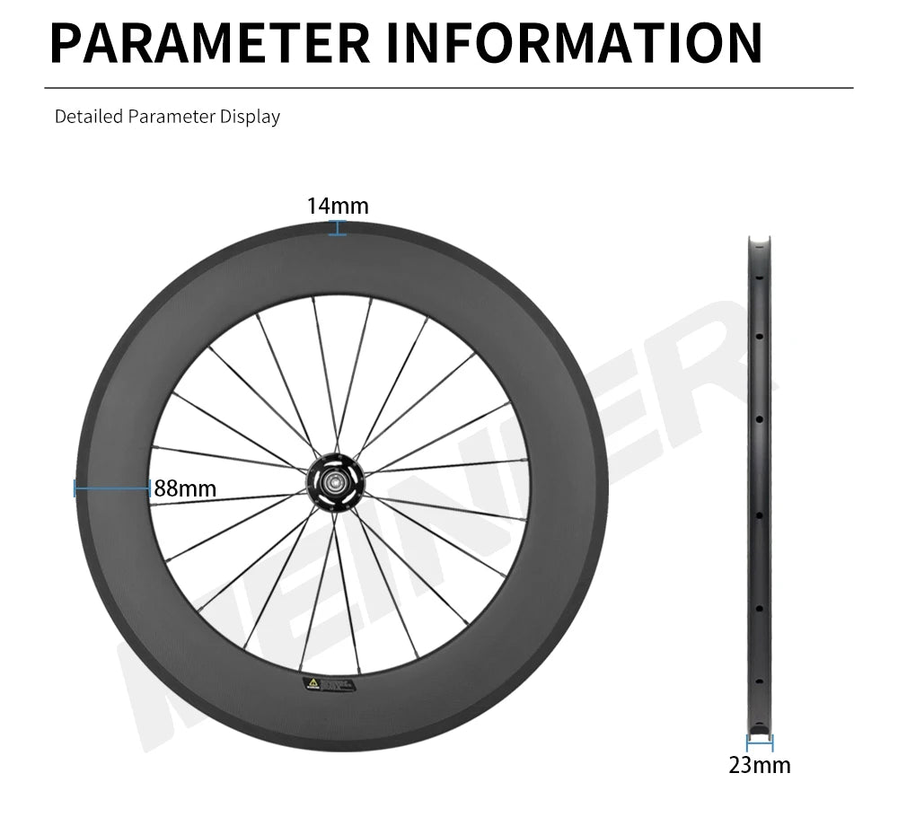 Carbon Racing Bike Wheels Front 88MM Rear 88MM Rim Brake Track Bike Wheels 700c