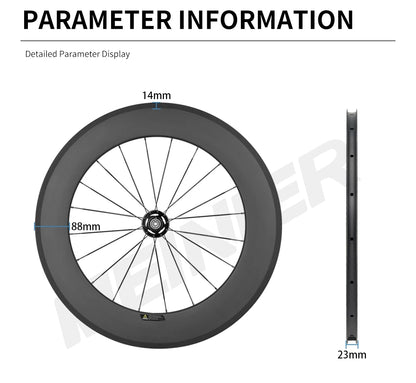 Carbon Racing Bike Wheels Front 88MM Rear 88MM Rim Brake Track Bike Wheels 700c