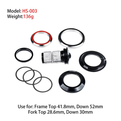 Aluminum Alloy Bicycle Headset Front Fork Mount Top 41.8mm Down 52mm for Road MTB Bikes