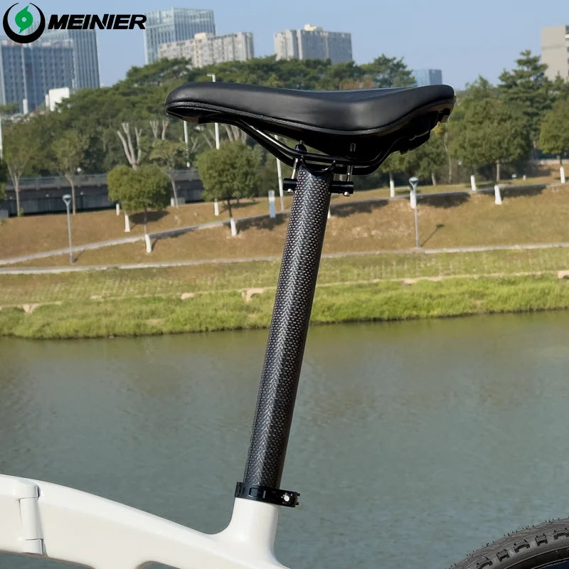 Carbon Fiber Bicycle Seat Post 33.9mm Lightweight Cycle Seatpost for Folding Bike