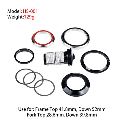 Aluminum Alloy Bicycle Headset Front Fork Mount Top 41.8mm Down 52mm for Road MTB Bikes