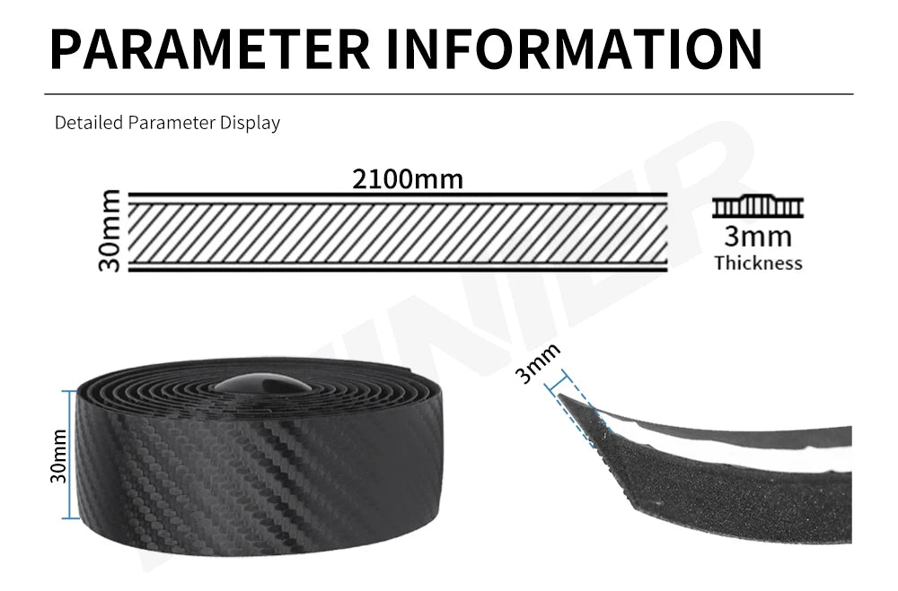 Premium 3K Road Bike Handlebar Tape 2100x30mm Anti Slip Bicycle Grip Tape for Cycling Accessories