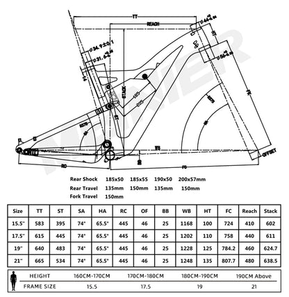 Carbon Fiber Mountain Bike Frame Full Suspension Disc Brake Full Suspension AM Frame 29er Mountain Bicycle Frame Boost 148x12mm