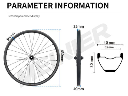 High Quality Carbon MTB Wheelset 29 Inch 28 Hole 30mm Rim Depth Carbon Clincher Wheel Disc Brake Mountain Bike Wheel Set