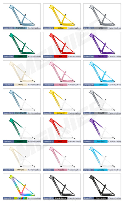 Cadre de vélo enfant 26 pouces BB92 Freins à disque Pneus Max 26erx2 35 pouces Cadre VTT semi-rigide en fibre de carbone T1000 Léger 