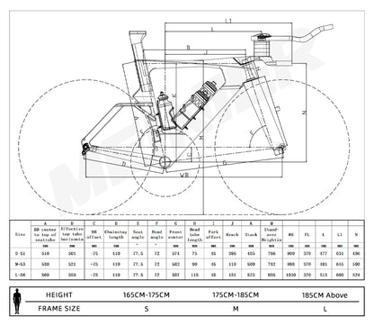 MEINIER Time Trial Bike Frame Internal Cable Routing T47 Bottom Bracket  Lightweight Carbon TT Bike Frame Max Tire 30c