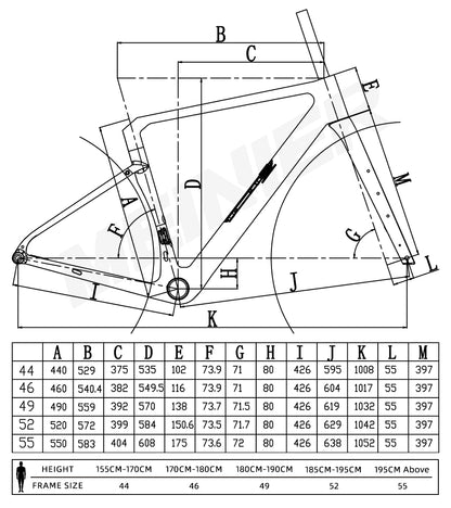 Nouveau cadre de vélo gravel en carbone, fixation plate, freins à disque, dimensions 700C*47C, filetage BSA, câblage interne, compatible avec vélos gravel et de route. 