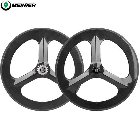 700C Carbon Fiber 3 Spoke Wheels for Fixed Gear Bike and Road Bike Lightweight Racing Wheel Set