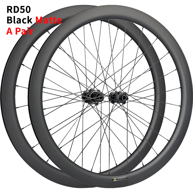 Lightweight 700C Carbon Road Bike Wheelset 50MM Rim Depth Disc Brake Wheelset Clincher