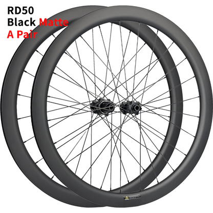 Lightweight 700C Carbon Road Bike Wheelset 50MM Rim Depth Disc Brake Wheelset Clincher