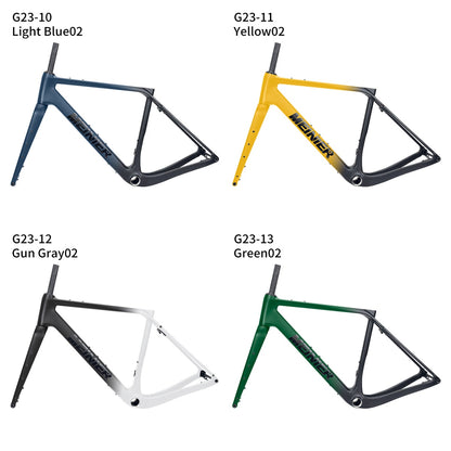 G23 Gravel Bike Frameset Max 700Cx47C Tires Internal Cable Routing Carbon Fiber Road Bike Frame Disc Brake for All-road
