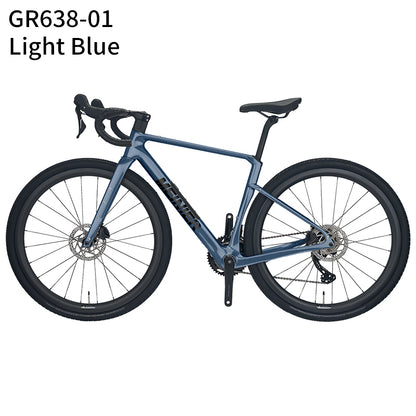MEINIER Carbon Fiber Gravel Bike GRX BR600 2X11S Hydraulic Disc Brake Gravel Road Bike for Bikepacking and Longer Journeys