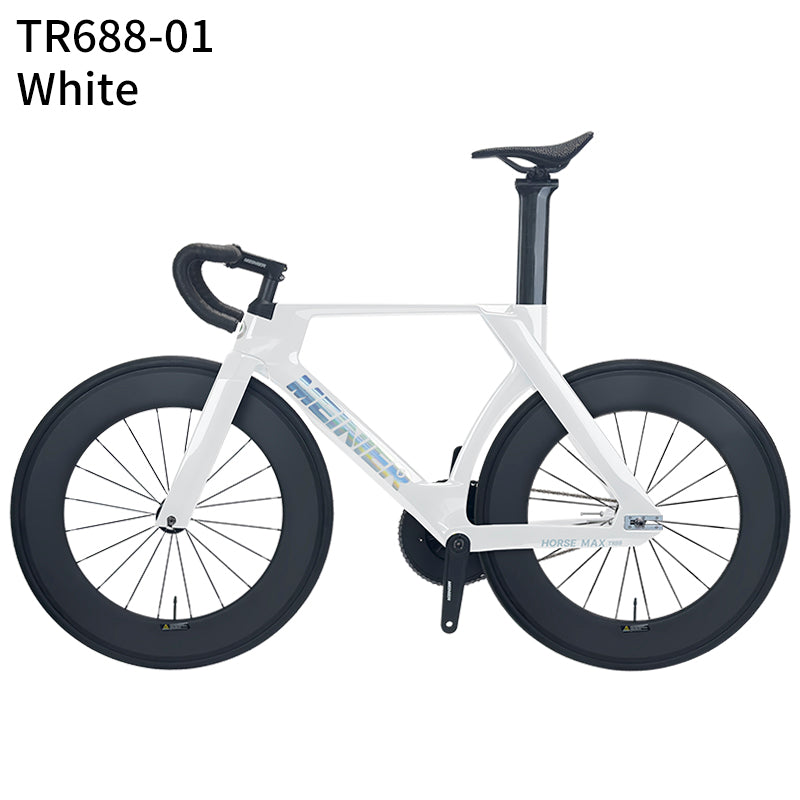 MEINIER TR688 Carbon Fiber Fixed Gear Bike 58T Crank Single Speed Track Bicycle 700C Lightweight Comfortable 3D Saddle