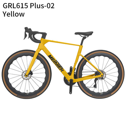 GRL615 Plus Full Carbon Gravel Road Bike 105 R7170 Di2 2x12S Full Internal Cable Routing Carbon Fiber Frame All Road Bicycle