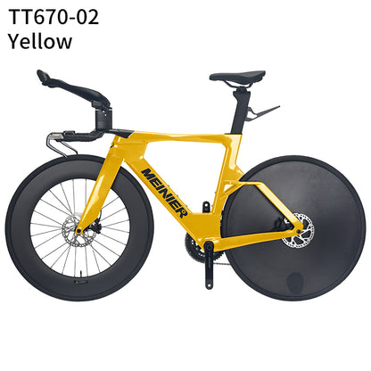 Carbon Fiber TT Bike with 2x12S L-TWOO ER9 and Shimano105 R7000 Crankset Full Carbon Fiber Disc Wheel Triathlon Road Bike for Racing