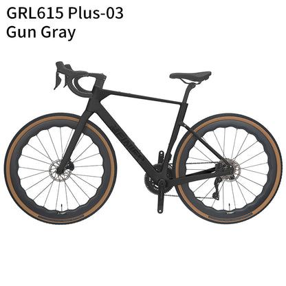 GRL615 Plus Full Carbon Gravel Road Bike 105 R7170 Di2 2x12S Full Internal Cable Routing Carbon Fiber Frame All Road Bicycle