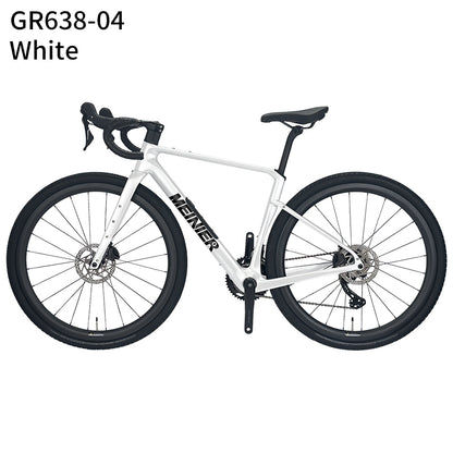 MEINIER Carbon Fiber Gravel Bike GRX BR600 2X11S Hydraulic Disc Brake Gravel Road Bike for Bikepacking and Longer Journeys