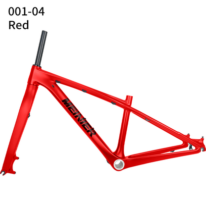 26 Inch T1000 Carbon Fiber MTB Hardtail Frame with Straight Tube Rigid Fork Disc Frameset 135x9mm Hub Lightweight Durable