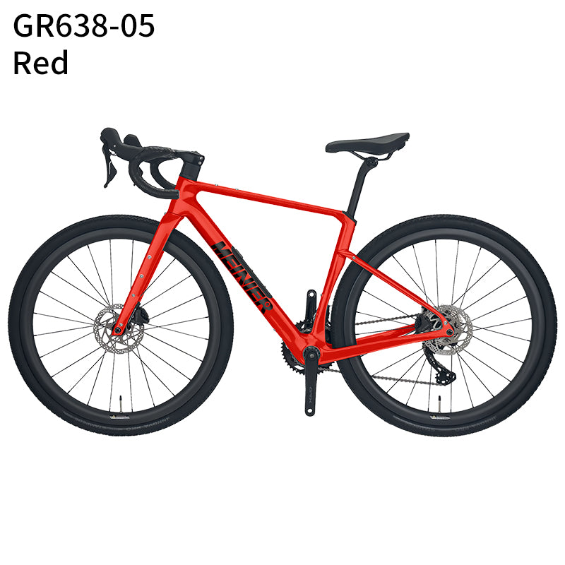 MEINIER Carbon Fiber Gravel Bike GRX BR600 2X11S Hydraulic Disc Brake Gravel Road Bike for Bikepacking and Longer Journeys