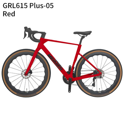 GRL615 Plus Full Carbon Gravel Road Bike 105 R7170 Di2 2x12S Full Internal Cable Routing Carbon Fiber Frame All Road Bicycle