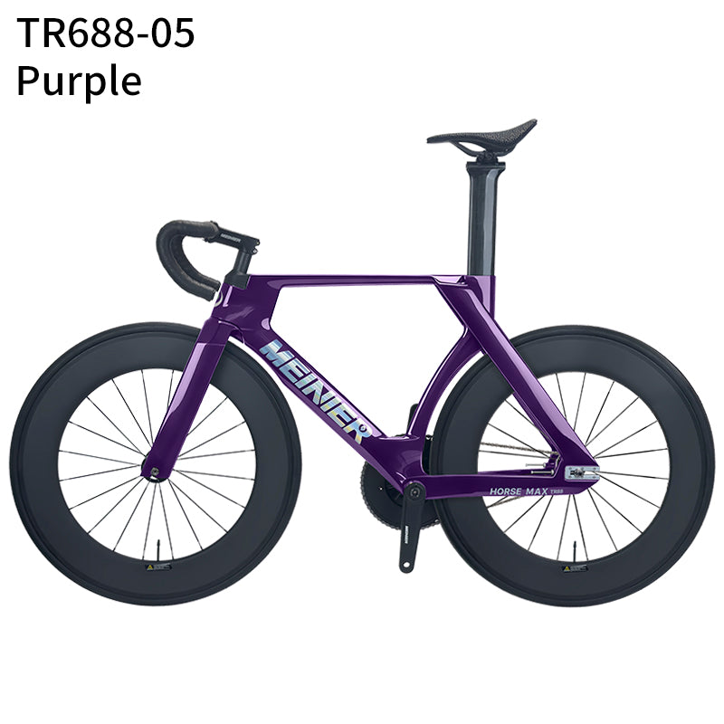 MEINIER TR688 Carbon Fiber Fixed Gear Bike 58T Crank Single Speed Track Bicycle 700C Lightweight Comfortable 3D Saddle