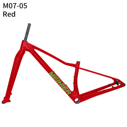 MEINIER M07 Carbon MTB Frame with Rigid Fork Disc Tool Box UDH Internal Cable Routing Hardtail Frame 32er