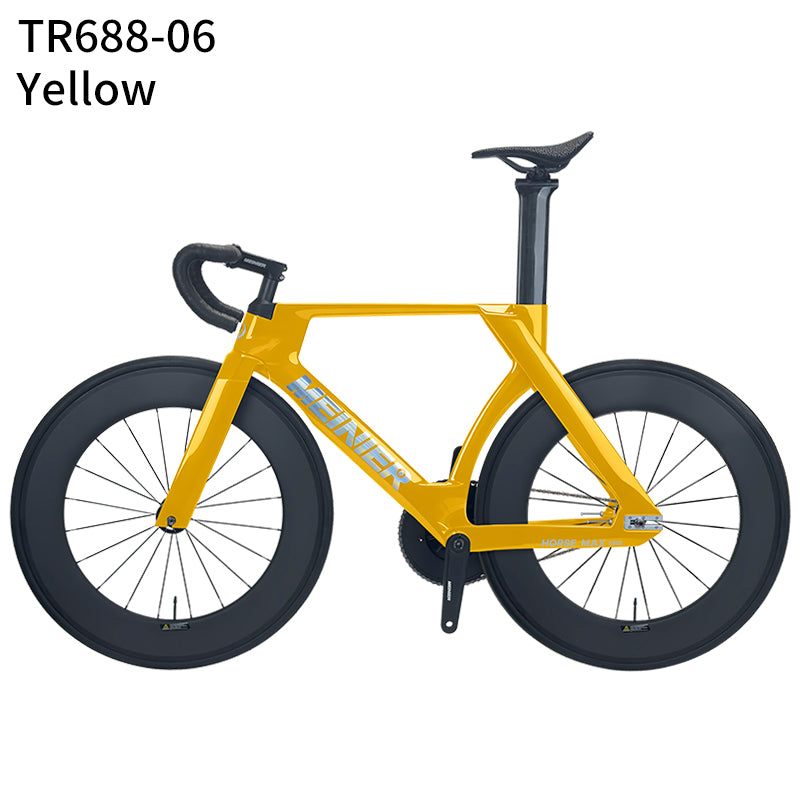 MEINIER TR688 Carbon Fiber Fixed Gear Bike 58T Crank Single Speed Track Bicycle 700C Lightweight Comfortable 3D Saddle
